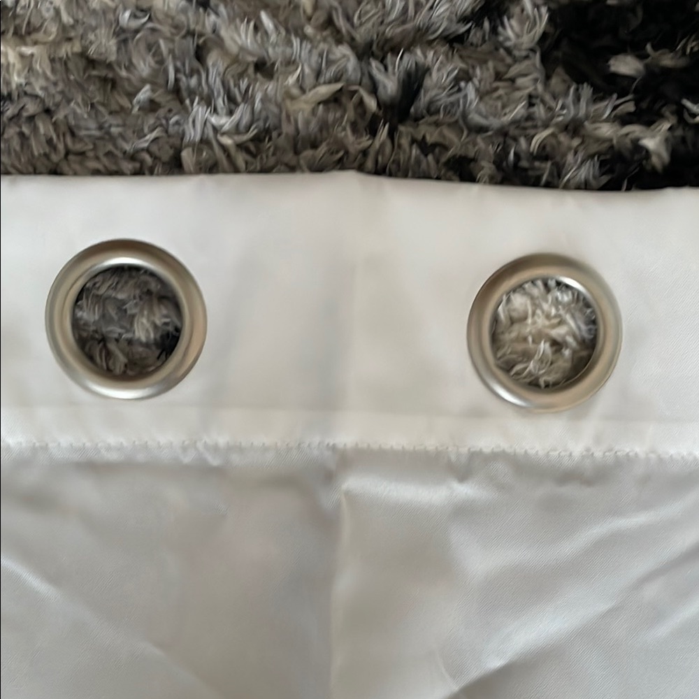 NEW Modern White Grommet Curtains - Picture 4 of 5